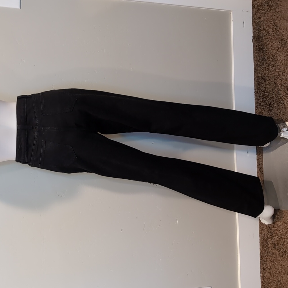 SHEIN Black Straight Relaxed Ripped Knees High Rise Skinny Jeans Size XS - Picture 5 of 11